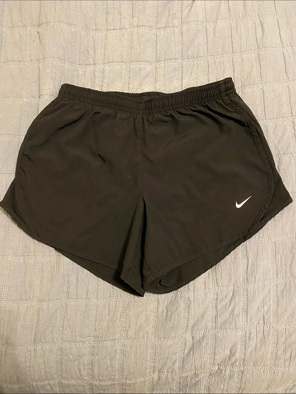 Nike Youth Black Athletic Running Shorts with Swoosh